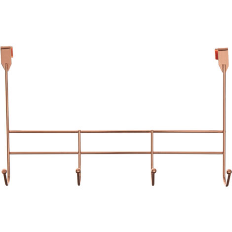 Interiors By Premier Stylish 4 Hook Rose Gold Over Door Hanger, Functional Over Door Coat Hanger, Sturdy Design Hanging Rack