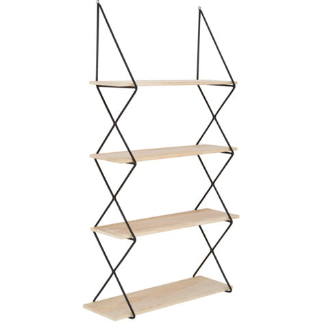 Interiors By Premier Stylish 4 Layer Shelf, Durable Design Metal Frame Shelf For Balcony, Ample Storage Hanging Frame Shelf