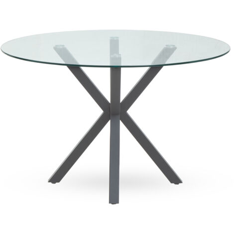 Interiors By Premier Stylish Dining Table With Grey Metal Legs, Elegant Small Dining Table, Sturdy Kitchen Table For Dinner