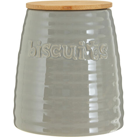 Interiors By Premier Stylish Grey Dolomite Biscuit Canister, Chic Design Canister, Durable Canister For Storing Ingredients