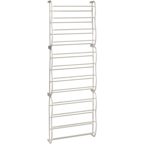Interiors By Premier Stylish Over Door Cream 12 Tier Shoe Rack, Spacious Shoe Drawer Organizer For Bedroom, Sleek Storage Rack