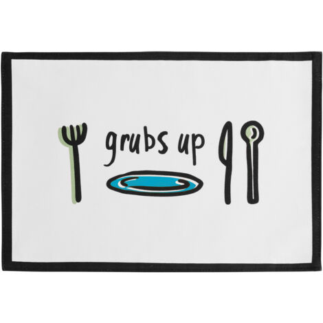 Interiors By Premier Stylish Set Of Four Doodle Grubs Up Placemats, Practical Placemats Set Of 4, Cotton Placemats For Table