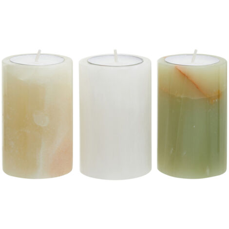 Interiors by Premier Three Onyx Tealight Holders,Candle Protection Tealight Holders, Easy to Clean Tealight