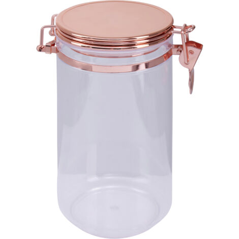 Interiors by Premier Versatile 1100ml Canister With Copper Lid, Airtight Seal Kitchen Canister For Storage, Stylish Food Canister