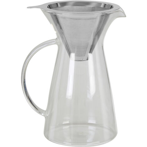 Interiors By Premier Versatile Coffee Pot 1100ml, Borosilicate Glass Coffee Pot For Breakfast, Stainless Steel Simple Coffee Pot