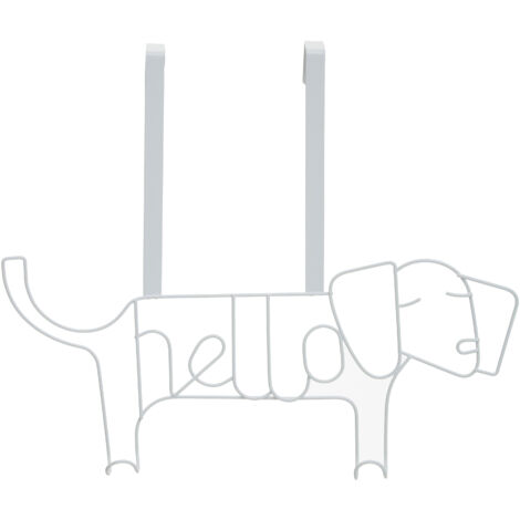 Interiors By Premier Versatile Design White Sausage Dog Hanger, Stylish Storage Over Door Hooks, Sturdy Hanging Hooks For Store