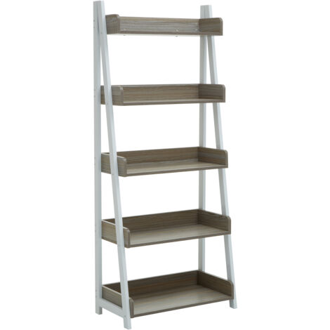 Interiors by Premier Versatile Five Tier Light Oak Shelf Unit, Ample Storage Space Shelving Unit, Durable Tall Cupboard Shelves