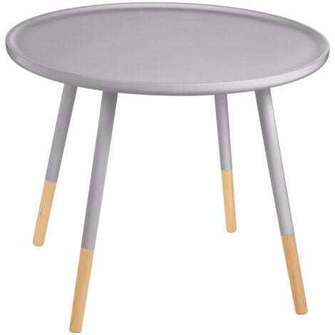 Interiors by Premier Versatile Grey Round Side Table, Durable And Sturdy Wooden Side Table, Contemporary Top Couch Side Table
