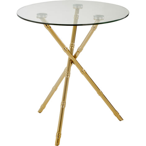 Interiors by Premier Versatile Knop Legs Side Table, Elegant Gold Finish Legs Of Bedside Table, Lightweight Small Lounge Table