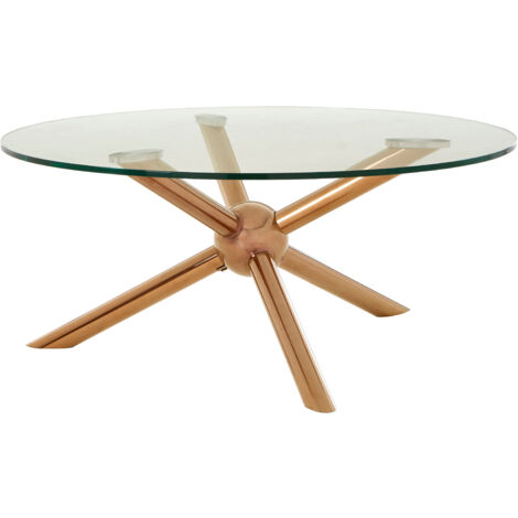 Interiors by Premier Versatile Round Rose Gold Coffee Table, Unique Metallic Display Table, Durable And Compact Decorative Table
