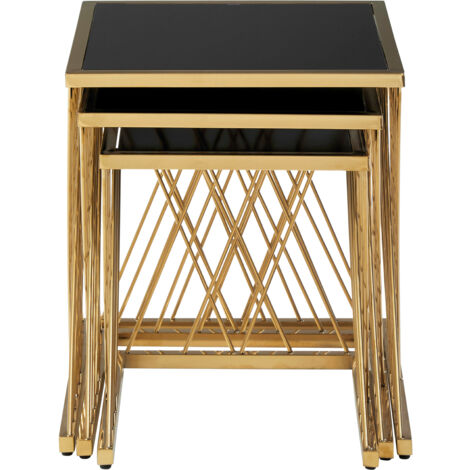 Interiors by Premier Verstile Set Of 3 Nesting Tables, Contemporary Design Side Tables, Elegant And Functional Square Tables