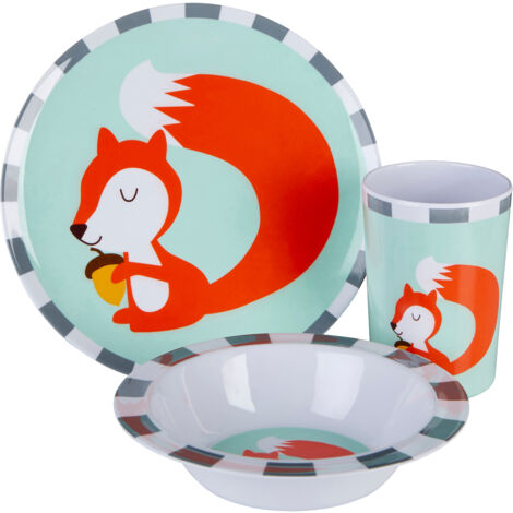 Interiors by Premier Vibrant Kids Susie Squirrel Dinner Set, Durable Children Dining Set, Compact Susie Squirrel Dining Set