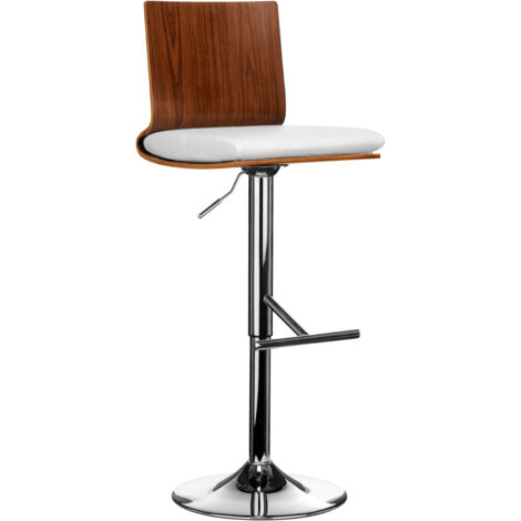 Interiors by Premier Walnut and White Bar Chair with Square Back,Footrest Living Bar Chair