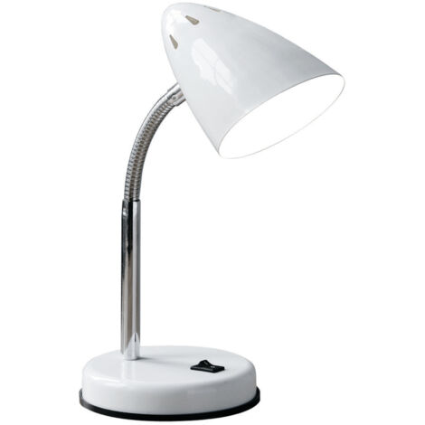 Interiors by Premier White Gloss Desk Lamp, Adjustable Living Room Desk Lamp,  Minimalistic Desk Lamp for Reading & Writing