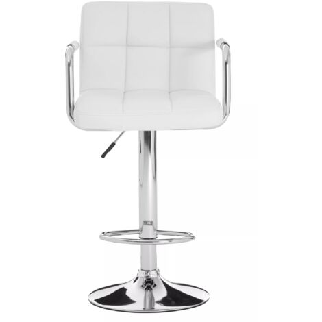 Interiors by Premier White Velvet Bar Chair, Comfortable Seating Breakfast Bar Chair, Footrest Living Bar Chair Kitchen