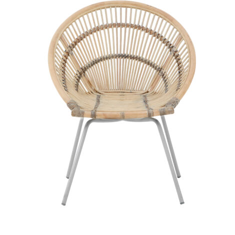 Interiors by Premier White Washed Natural Rattan Chair, Rustless Rattan Chair, Easy Cleaning Rattan Armchair
