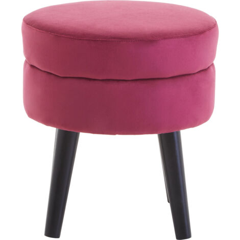 Interiors by Premier Wine Velvet Stool, Adjustable Living Room Footstool, Ergonomic Sofa Footstool
