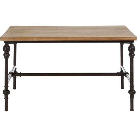 Interiors by Premier Wood Top Coffee Table, Industrial Style Coffee table, Square Coffee Table, Wood Top Metal Coffee Table