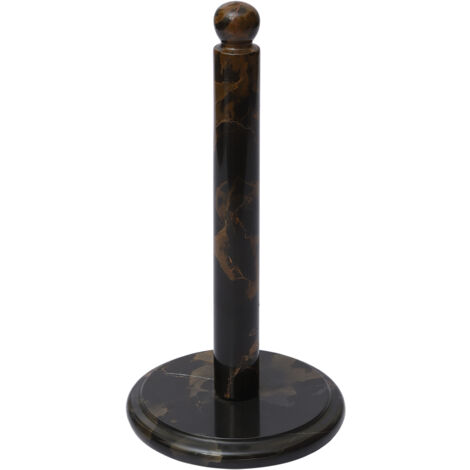 Interiors by Premier Ziarat Black and Gold Marble Kitchen Roll Holder, Scratch-less Kitchen Holder, Easy to Use Roll Holder