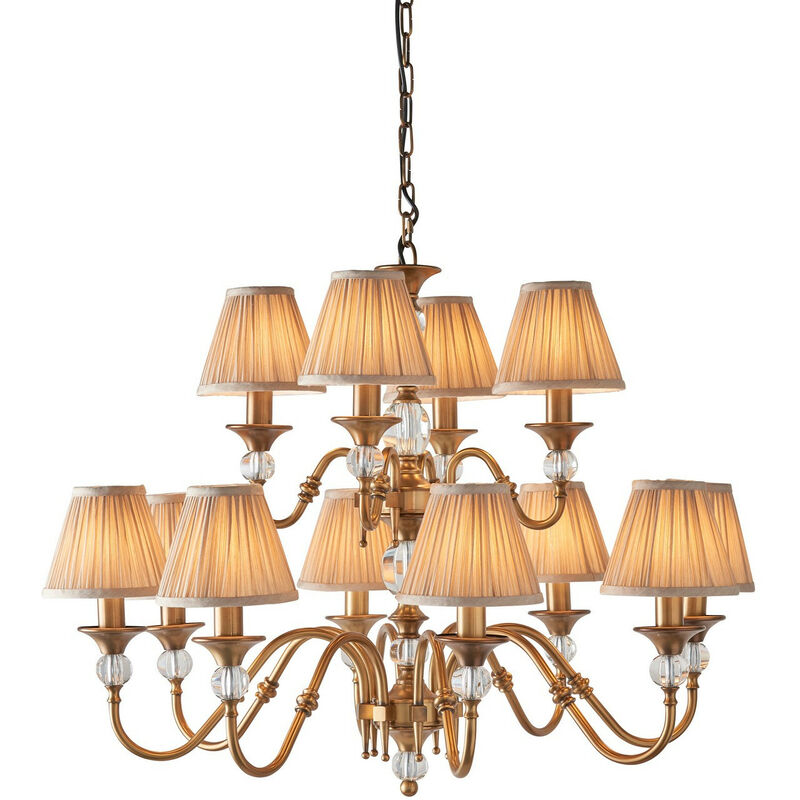 

Interiors 1900 Lighting - Interiors Polina Antique Brass - Lámpara de araña de 12 luces con varios brazos, acabado de latón antiguo, E14
