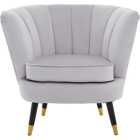 Interiros by Premier Grey Velvet Chair with Black Wood and Gold finish Legs, Backrest Dining Chair,Easy to Clean Armchair