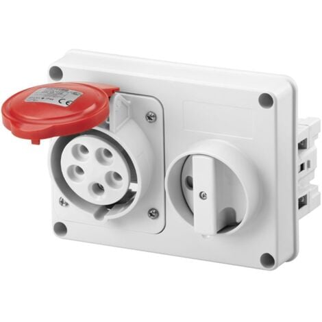 Interlocked-interrupteur de la prise électrique Gewiss 3P+N+t 16A IP44 380V sans boîte GW66109