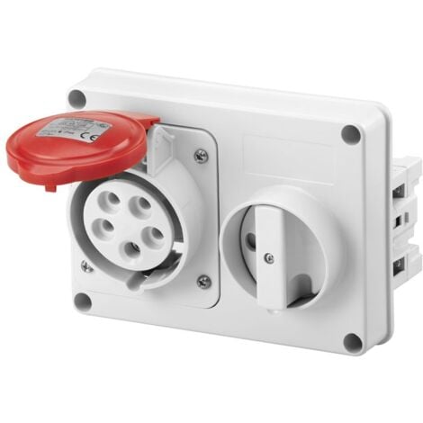 Interlocked-interrupteur de la prise électrique Gewiss 3P+N+t 32A IP44 380V sans boîte GW66120