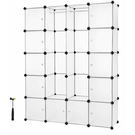 Interlocking Storage Cube Organiser Clothes Wardrobe Cabinet With