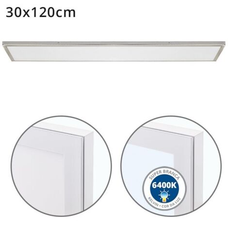 INTERLUSA Panel superficie VOLTAIRE 30x120 72W LED 5760lm 6400K 120° C.120xL.30xA.2,3cm Niquel