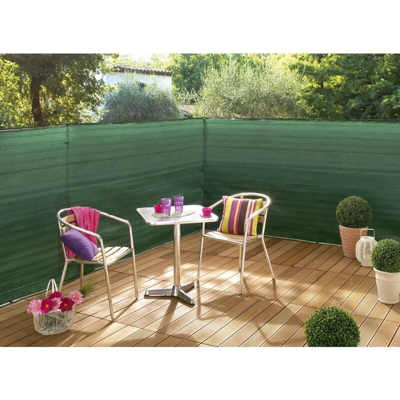 Nortene - Brise vue tissé 100% occultant -Vert - 1 x 5 m supratex