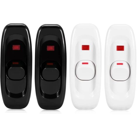 Intermediate Switch Inline Switch Button 4 Pcs Cord Switch Cable Switch Desk Lamp Rocker Switch Cord Desk Lamp Outdoor Use Black And White