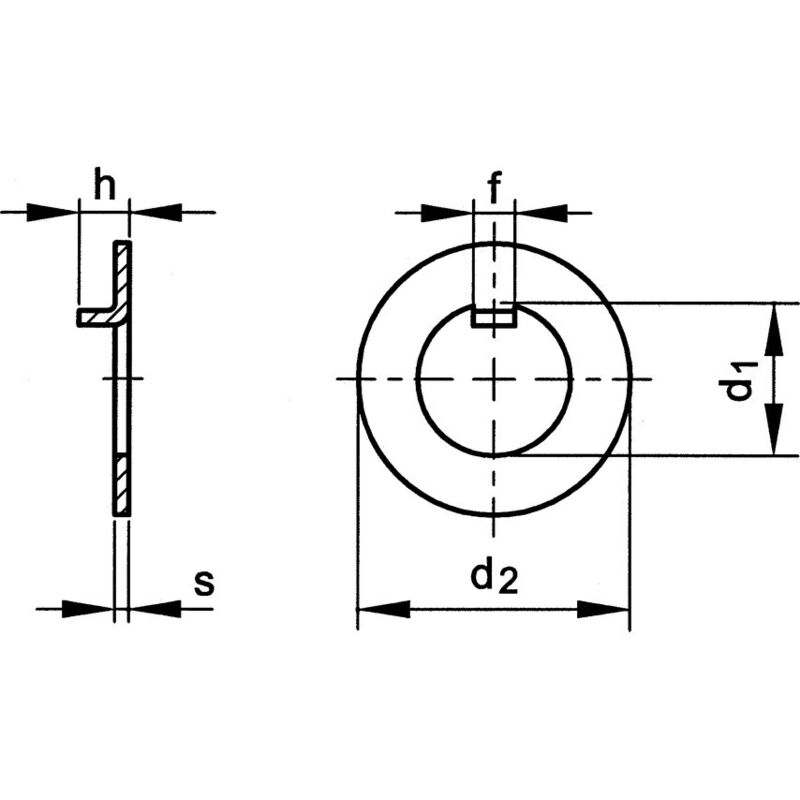 M42 Internal Tab Washer - Steel -bzp din 462 - Qualfast