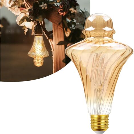Internet Berühmte Retro-Glühbirne, unregelmäßige Glühbirne, 220 V, 4 W, 2700 K, goldener Strohhut, übergroßes warmes Licht