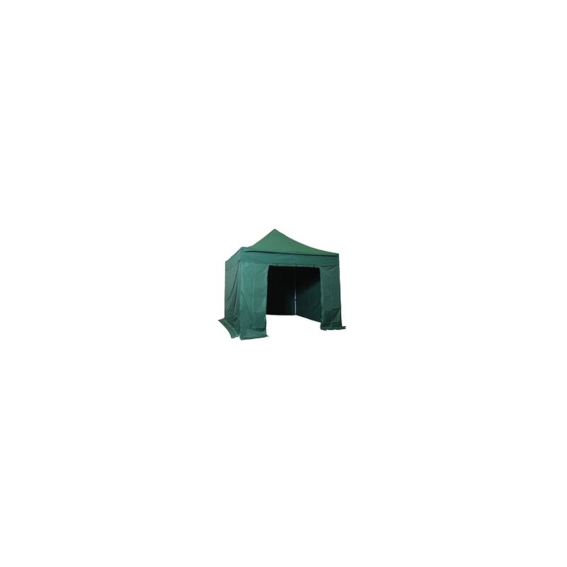 Tente pliante pergola tente de jardin tonnelle 3x3 M en Acier et Polyester 300g/m² Barnum avec bâches latérales | VERT SAPIN - Vert foncé - INTEROUGE
