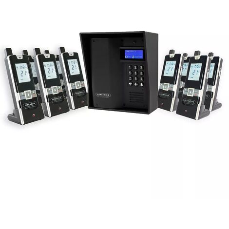Interphone 600 mètres autonome sans-fil collectif / multipropriétés - UltraCOM3 NOIR + visière noire + 9 combinés
