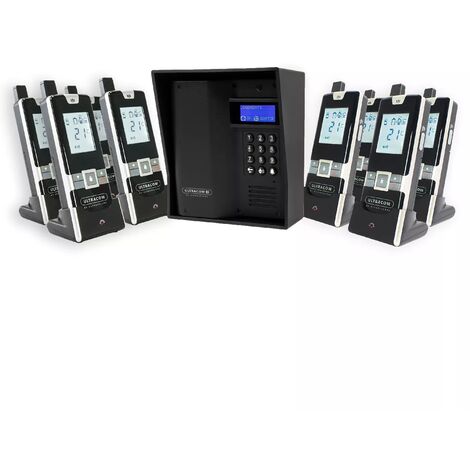 Interphone 600 mètres sans-fil longue portée autonome digicode écran LCD - UltraCOM3 visière noire + 8 combinés