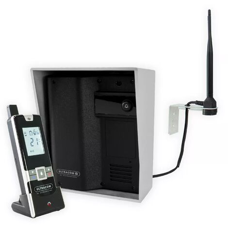 Interphone 600m autonome sans-fil - UltraCOM2 SOLO visière argentée + combiné + antenne : contourner obstacle / pilier