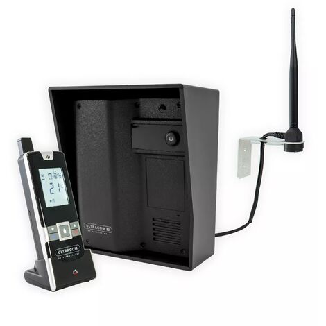 Interphone 600m autonome sans-fil - UltraCOM2 SOLO  visière noire + combiné + antenne : contourner obstacle / pilier