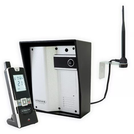 Interphone 600m autonome sans-fil - UltraCOM2 SOLO visière noire + combiné + antenne : contourner obstacle / pilier