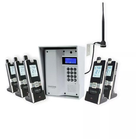 Interphone 600m autonome sans-fil - UltraCOM3 visière argentée + 5 combinés + antenne : "contourner obstacle / pilier"