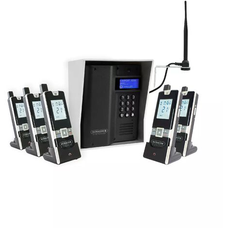 Interphone 600m autonome sans-fil - UltraCOM3 visière argentée + 5 combinés + antenne : "contourner obstacle / pilier"