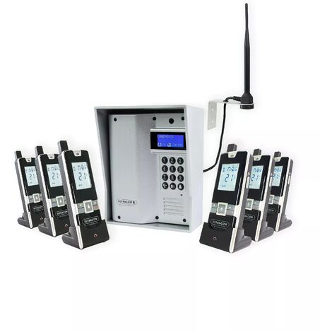Interphone 600m autonome sans-fil - UltraCOM3 visière argentée + 6 combinés + antenne : "contourner obstacle / pilier"
