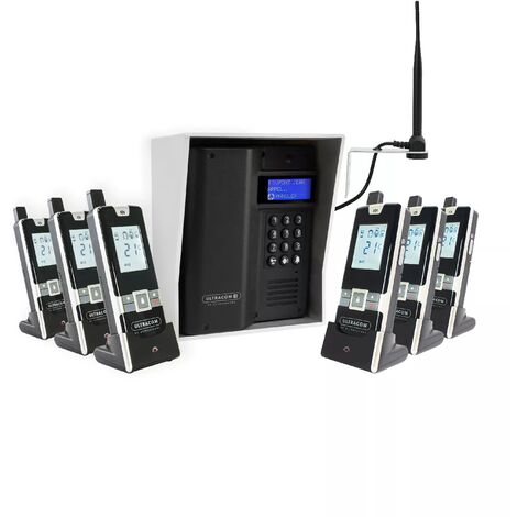 Interphone 600m autonome sans-fil - UltraCOM3 visière argentée + 6 combinés + antenne : "contourner obstacle / pilier"