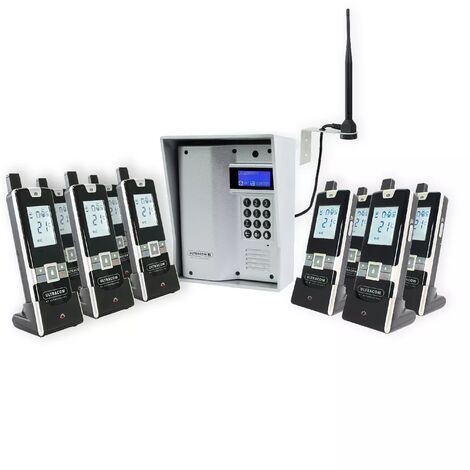 Interphone 600m autonome sans-fil - UltraCOM3 visière argentée + 9 combinés + antenne : "contourner obstacle / pilier"