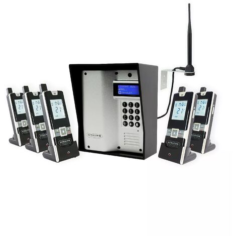Interphone 600m autonome sans-fil - UltraCOM3 visière noire + 5 combinés + antenne : "contourner obstacle / pilier"