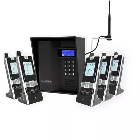 Interphone 600m autonome sans-fil - UltraCOM3 visière noire + 5 combinés + antenne : "contourner obstacle / pilier"