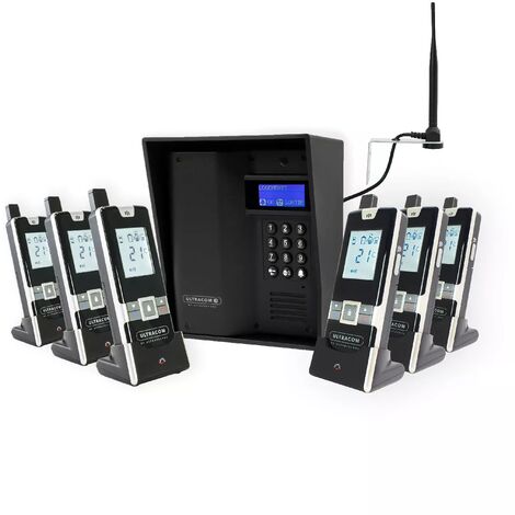 Interphone 600m autonome sans-fil - UltraCOM3 visière noire + 6 combinés + antenne : "contourner obstacle / pilier"