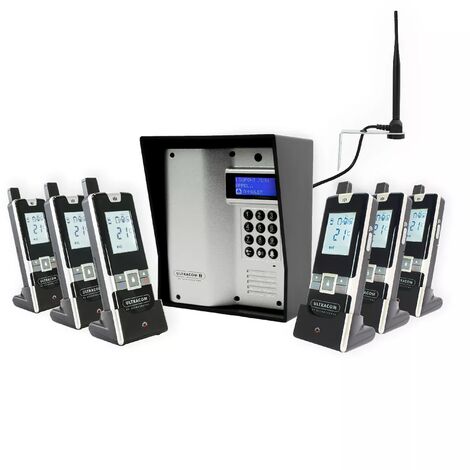 Interphone 600m autonome sans-fil - UltraCOM3 visière noire + 6 combinés + antenne : "contourner obstacle / pilier"