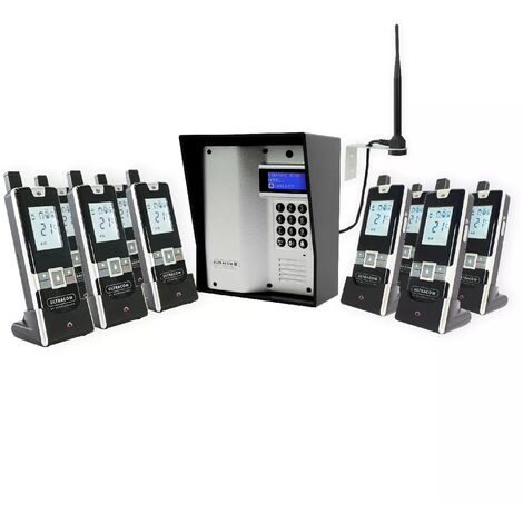 Interphone 600m autonome sans-fil - UltraCOM3 visière noire + 9 combinés + antenne : "contourner obstacle / pilier"