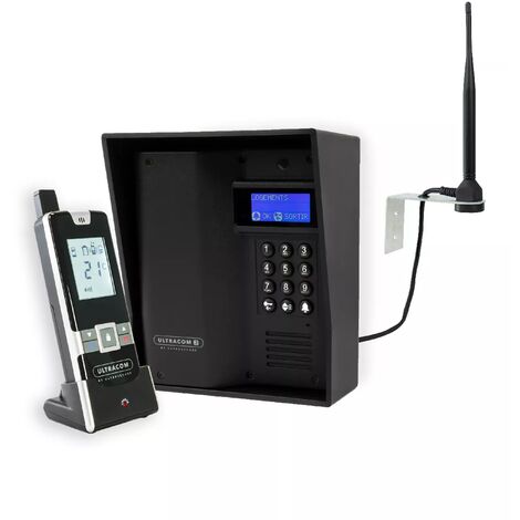 Interphone 600m autonome sans-fil - UltraCOM3 visière noire + combiné + antenne : "contourner obstacle / pilier"